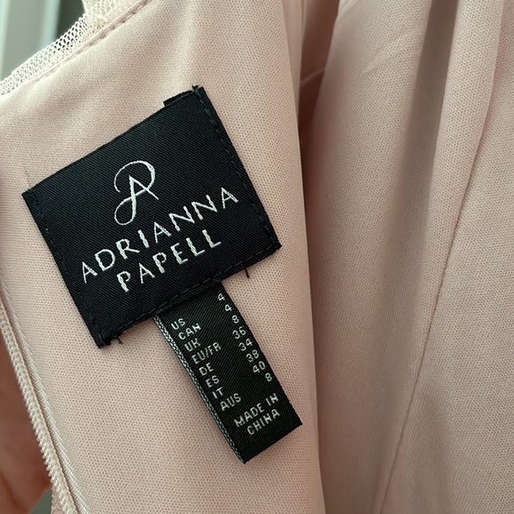 Adrianna Papell size 4 rose gold sequins blush pink dress/evening gown - Picture 4 of 5